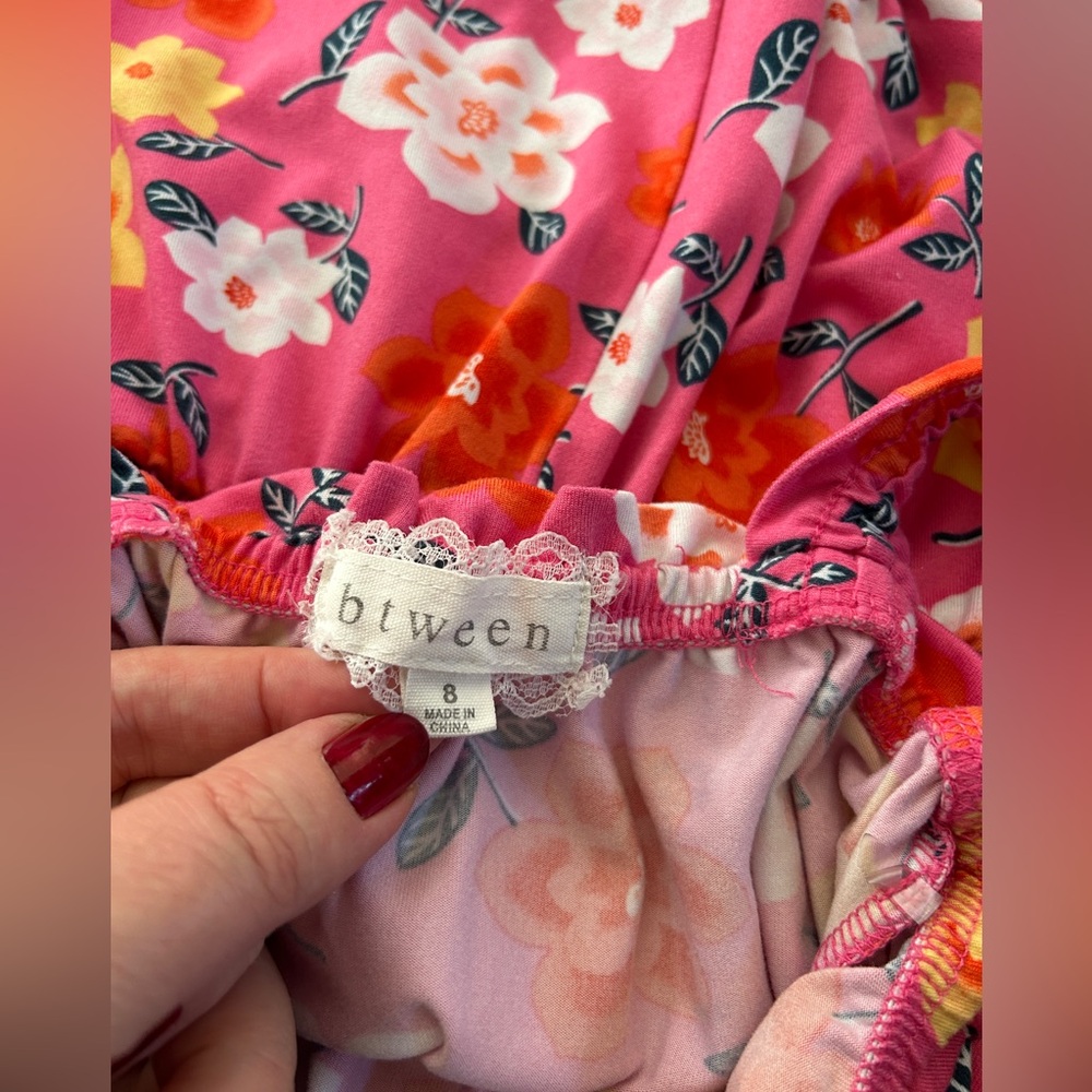 Floral Pink Ruffle romper - Picture 3 of 3
